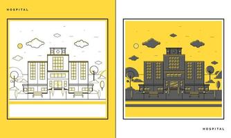 Hospital building vector background illustration