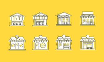 Flat design style shop collection vector illustration