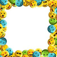 Background frame pattern emoticon with many expressions vector