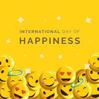 International Day of Happiness vector illustration