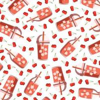 Cherry juice illustration vector pattern