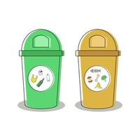 Trash can vector design with its use for recycling and cleaning theme designs