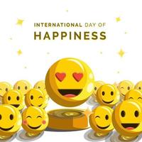 International Day of Happiness vector illustration