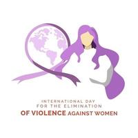 día internacional para la eliminación de la violencia contra la mujer vector