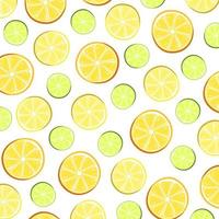 Orange, lemon, lime illustration vector pattern