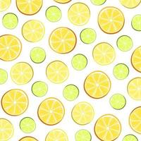 Orange, lemon, lime illustration vector pattern