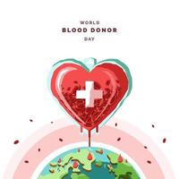 ilustración del día mundial del donante de sangre vector