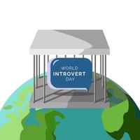 World Introvert Day Vector Illustration