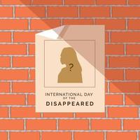 dia internacional de los desaparecidos vector