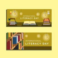 International Literacy Day, design for theme education and science vector