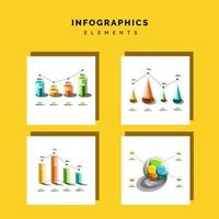 3d vector infographic design elements full set