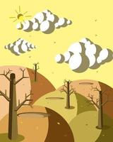 Dry Season Landscape Vector Illustration