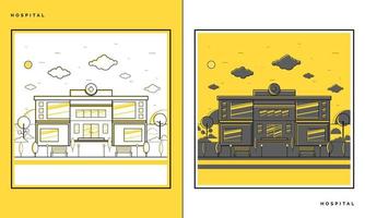 Hospital building vector background illustration