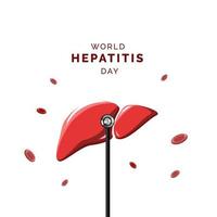 día mundial de la hepatitis, diseño para el tema médico saludable vector