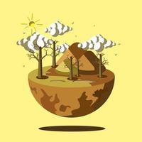 The beautiful green earth, vector design of dry season illustration for a nature theme