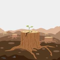 día mundial del medio ambiente, ilustración vectorial de fondo devastado por bosques y montañas vector