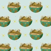 Broken Earth Scenery Pattern Illustration vector