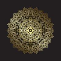 Luxury ornamental mandala design background in gold color vector