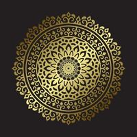 Fondo de diseño de mandala ornamental de lujo en color dorado. vector