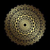 Luxury ornamental mandala design background in gold color vector