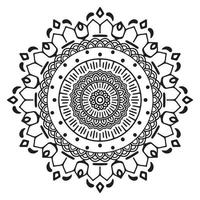 mandala negro para el diseño. diseño de patrón circular de mandala para henna, mehndi, tatuaje, decoración. ornamento decorativo en estilo étnico oriental. página del libro para colorear. vector