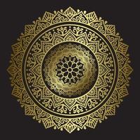 Luxury ornamental mandala design background in gold color vector