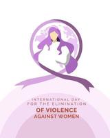 día internacional para la eliminación de la violencia contra la mujer vector