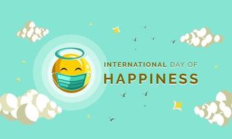 día internacional de la felicidad, ilustración vectorial vector