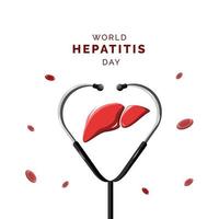 día mundial de la hepatitis, diseño para el tema médico saludable vector