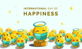 International Day of Happiness, vector illustration