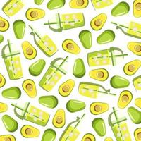 Avocado juice illustration vector pattern