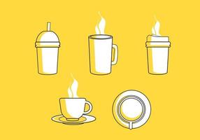 Flat design style art cup collection vector illustration