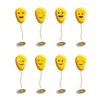 Happy expression balloon collection vector illustration