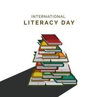 día internacional de la alfabetización, diseño para el tema de la educación y la ciencia. vector