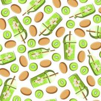 Kiwi juice illustration vector pattern