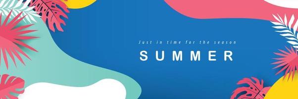 Tropical Summer background layout banner design vector