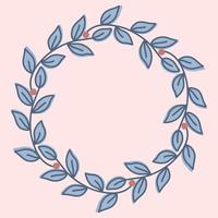 Hand drawn leaf frame vector