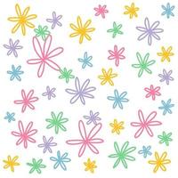 Flower line art seamless pattern vector