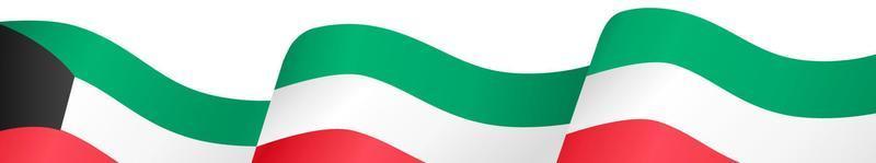 Kuwait flag wave  isolated  on png or transparent background,Symbol Kuwait. vector illustration