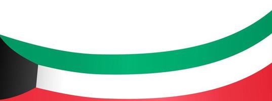 Kuwait flag wave  isolated  on png or transparent background,Symbol Kuwait. vector illustration