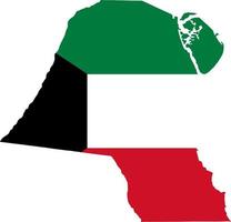 bandera de kuwait en el mapa aislado en png o fondo transparente.símbolo de kuwait.ilustración vectorial vector