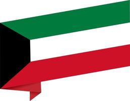 ola de bandera de kuwait aislada en png o fondo transparente, símbolo de kuwait. ilustración vectorial vector