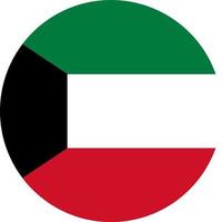 Kuwait flag in circle shape isolated  on png or transparent  background,Symbol of Kuwait. Vector  illustration