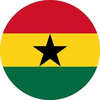 Ghana flag in circle shape isolated  on png or transparent  background,Symbol of Ghana.Vector  illustration vector