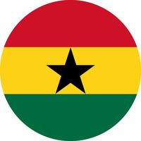 bandera de ghana en forma de círculo aislada en png o fondo transparente, símbolo de ghana.ilustración vectorial vector