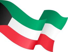 Kuwait flag wave  isolated  on png or transparent background,Symbol Kuwait. vector illustration