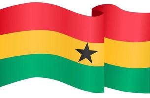 ola de bandera de ghana aislada en png o fondo transparente, símbolo ghana. ilustración vectorial vector