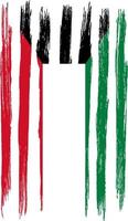 Kuwait flag with brush paint textured isolated  on png or transparent background.Symbol of  Kuwait. Vector illustration