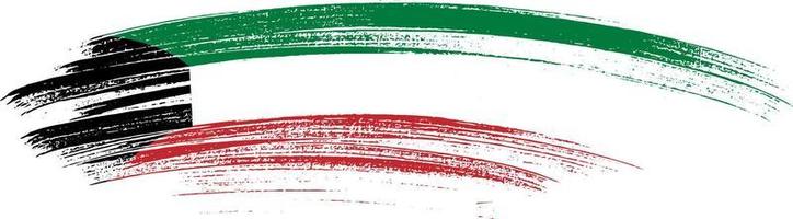 Kuwait flag with brush paint textured isolated  on png or transparent background.Symbol of  Kuwait. Vector illustration