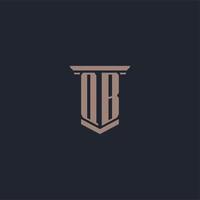 QB initial monogram logo with pillar style design vector